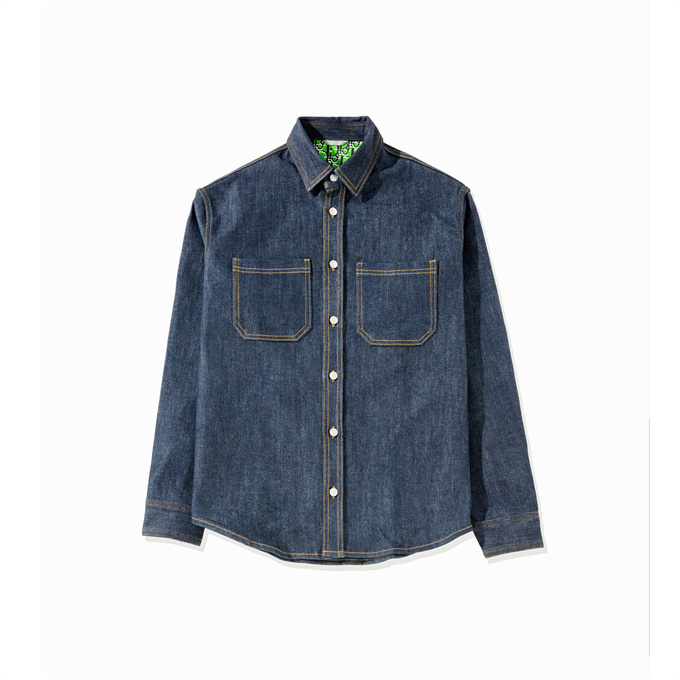 9a+ quality dior oblique printed slim-fit denim shirt